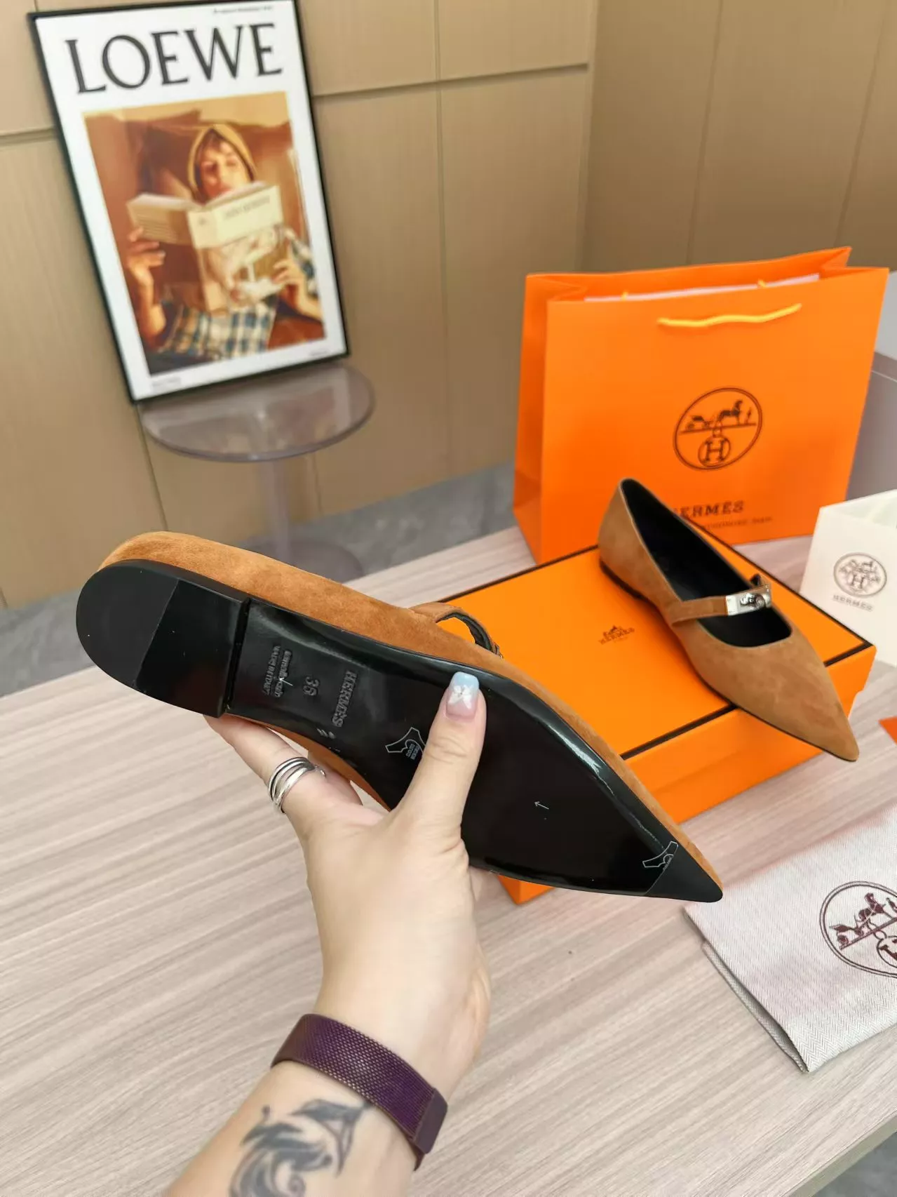 Hermes Flat Shoes For Women Comfortable 557