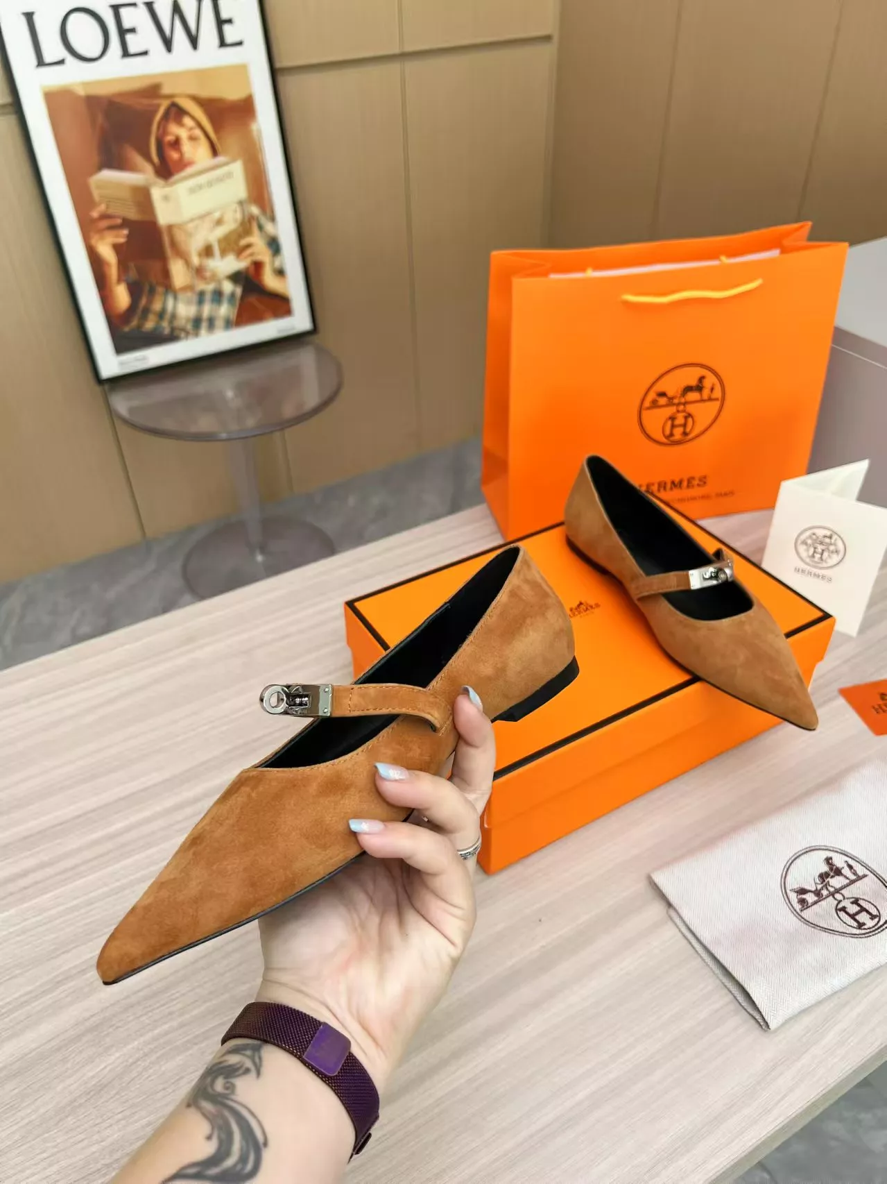 Hermes Flat Shoes For Women Comfortable 557