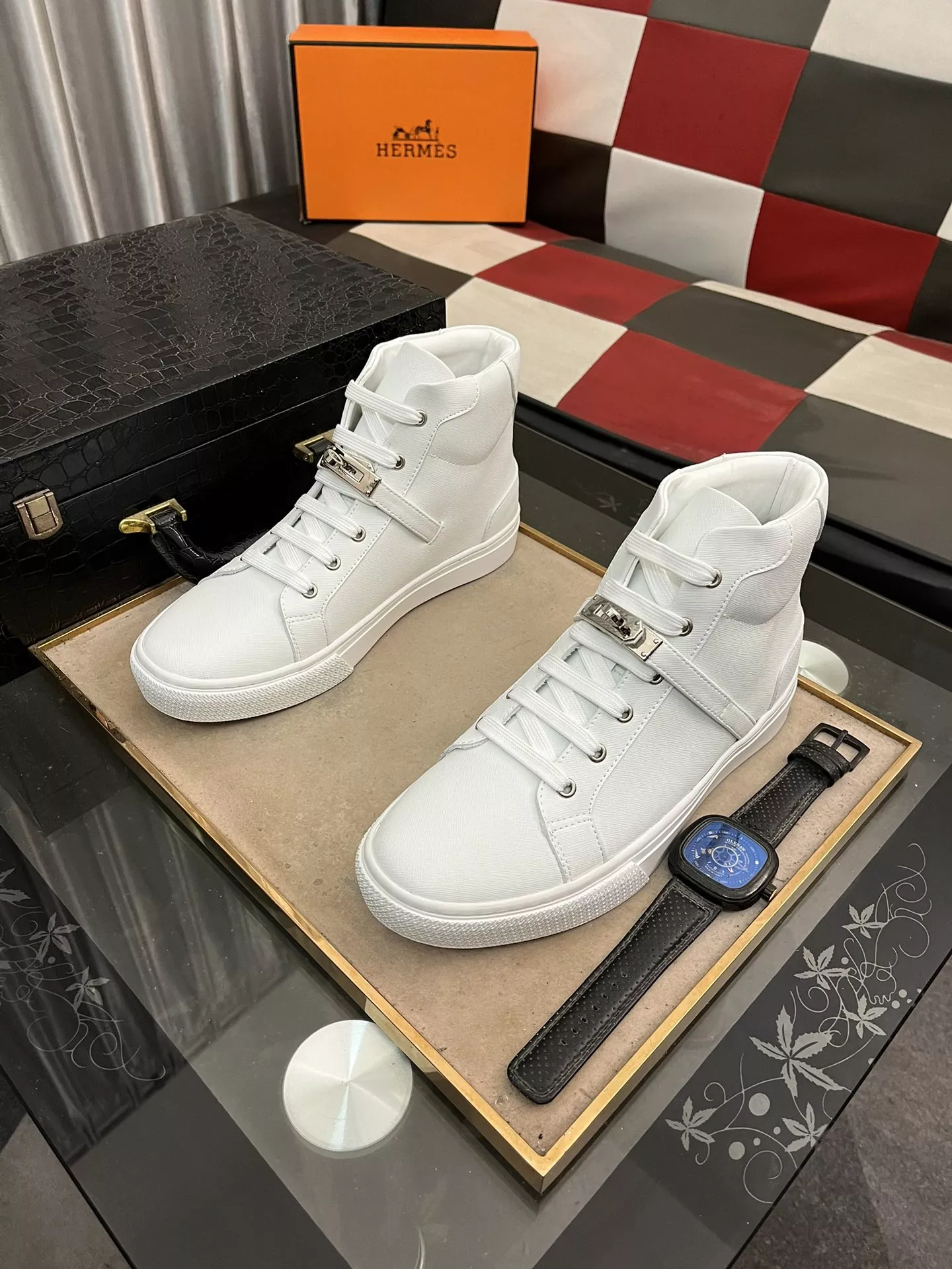 Hermes High Tops Shoes For Men Comfortable 1734