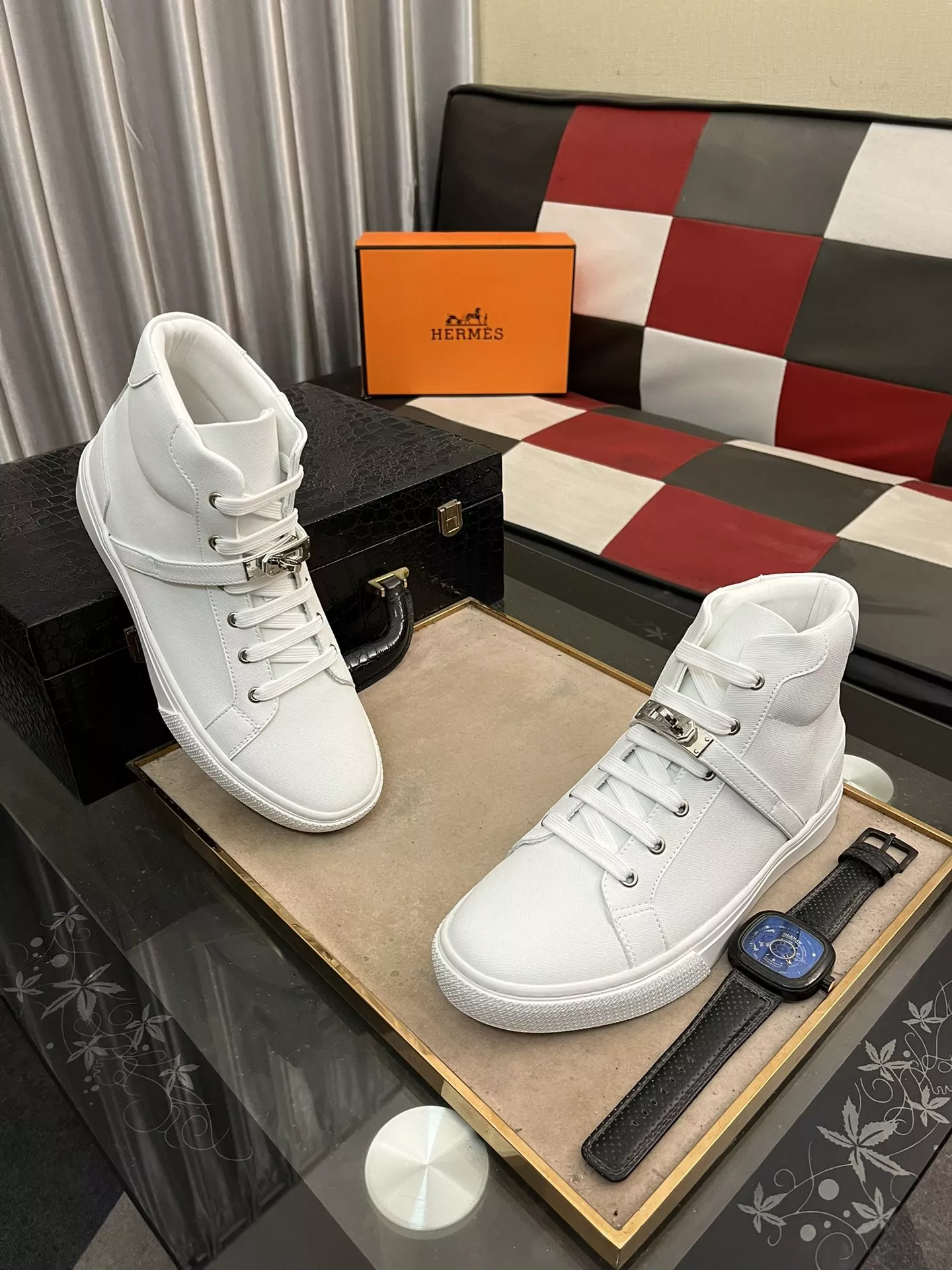 Hermes High Tops Shoes For Men Comfortable 1734