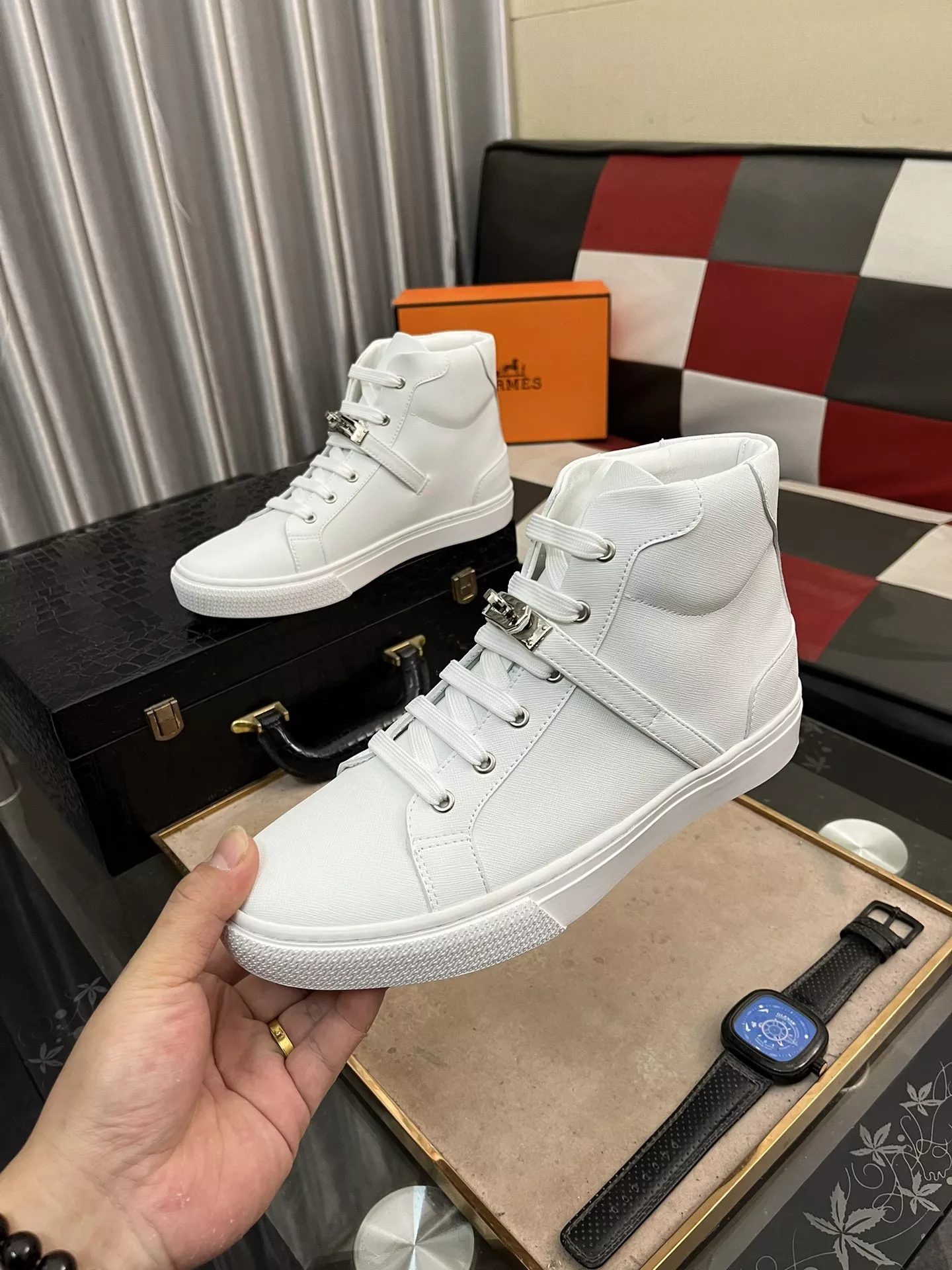 Hermes High Tops Shoes For Men Comfortable 1734