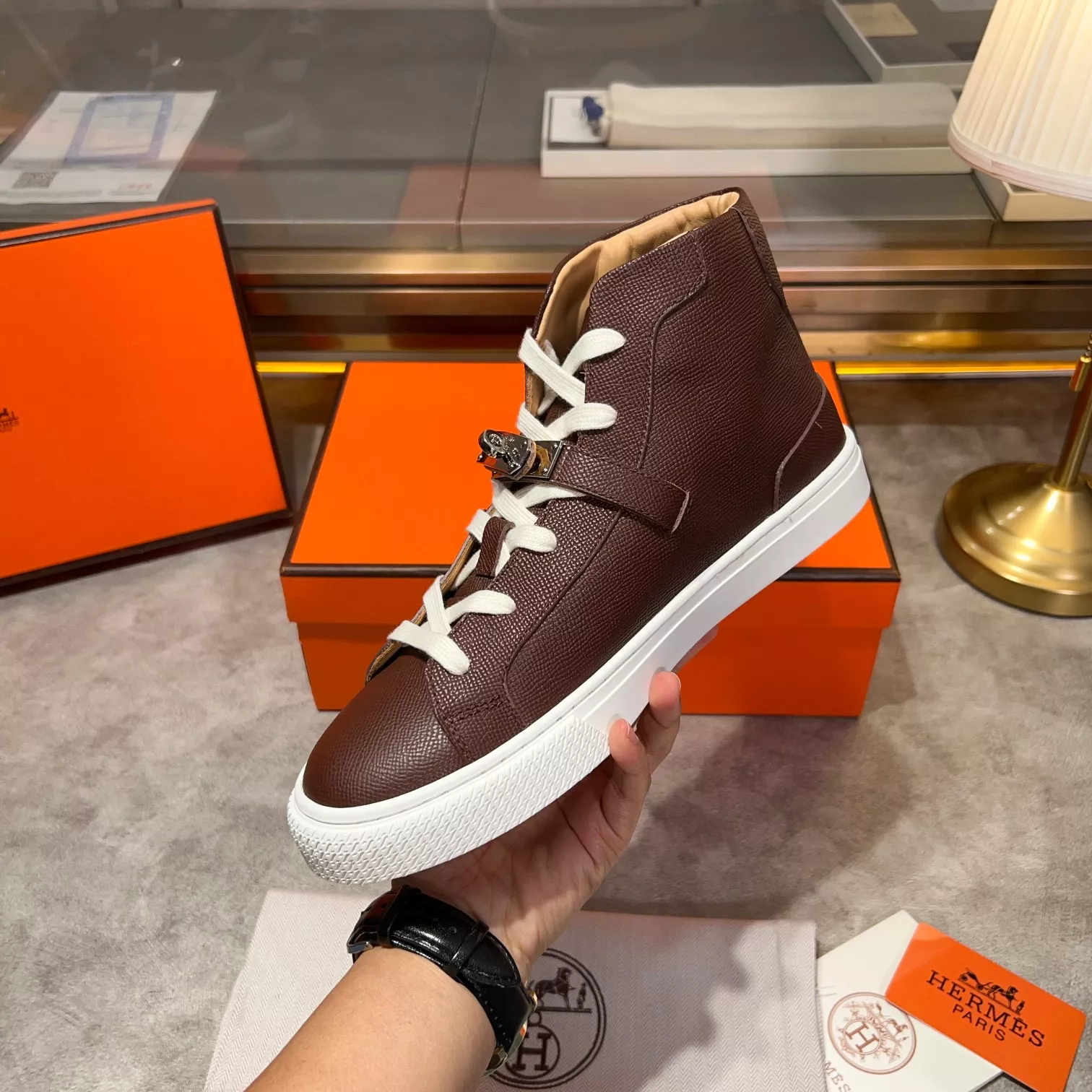 Hermes High Tops Shoes For Men Functional 124