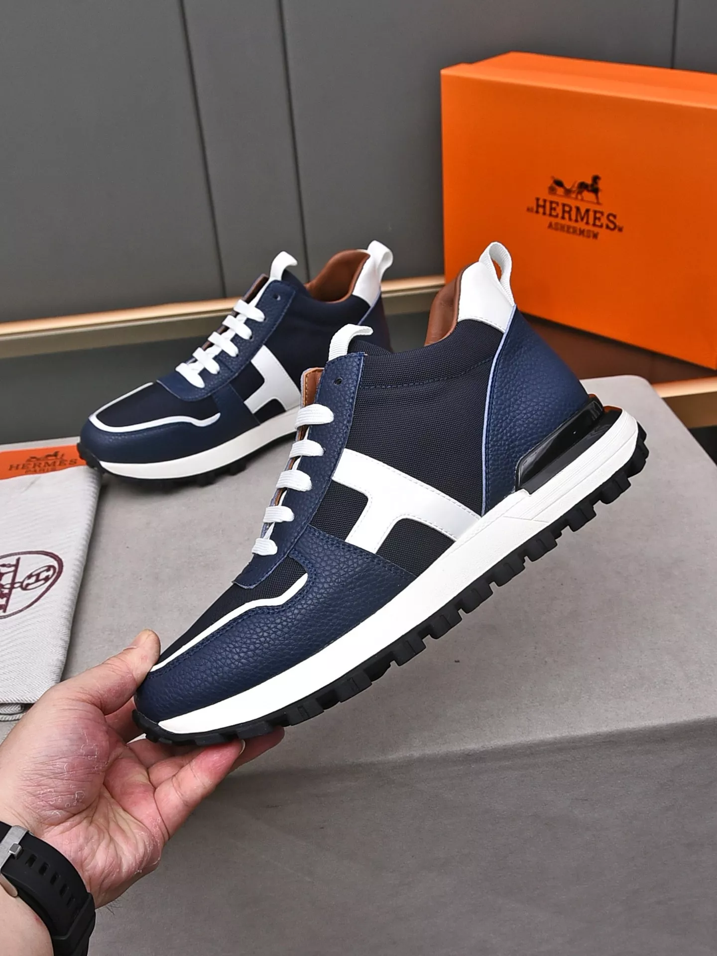 Hermes High Tops Shoes For Men HighQuality 7622