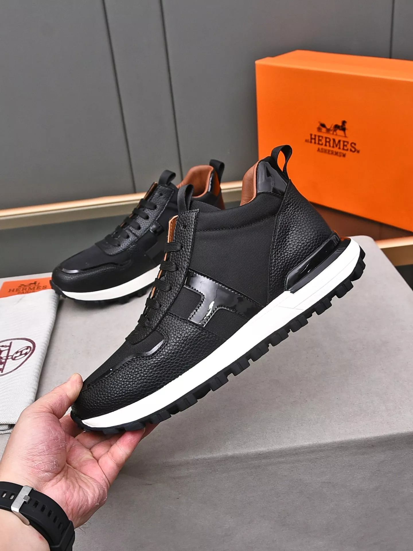 Hermes High Tops Shoes For Men Unique 7747