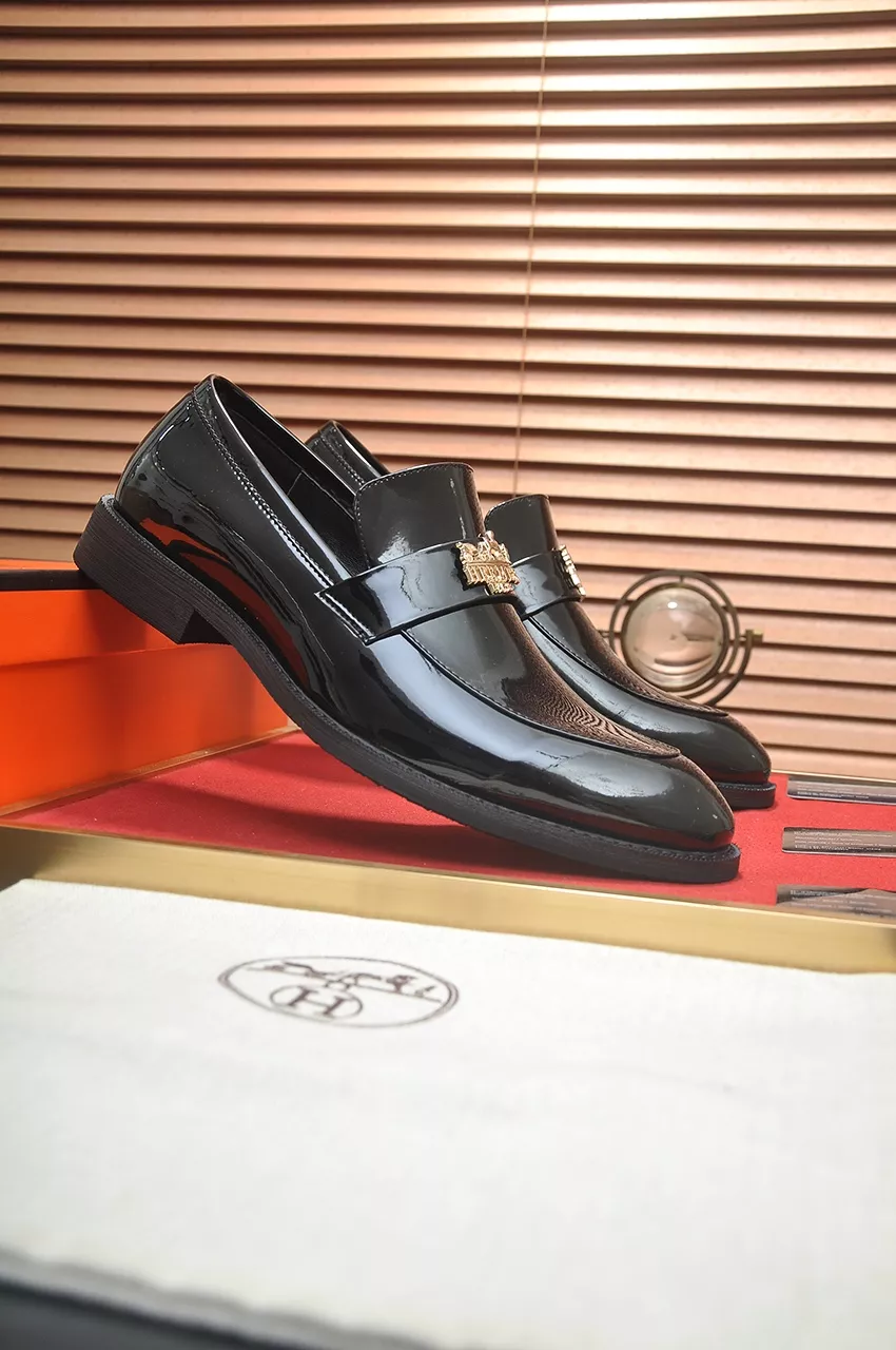 Hermes Leather Shoes For Men Bold 1359