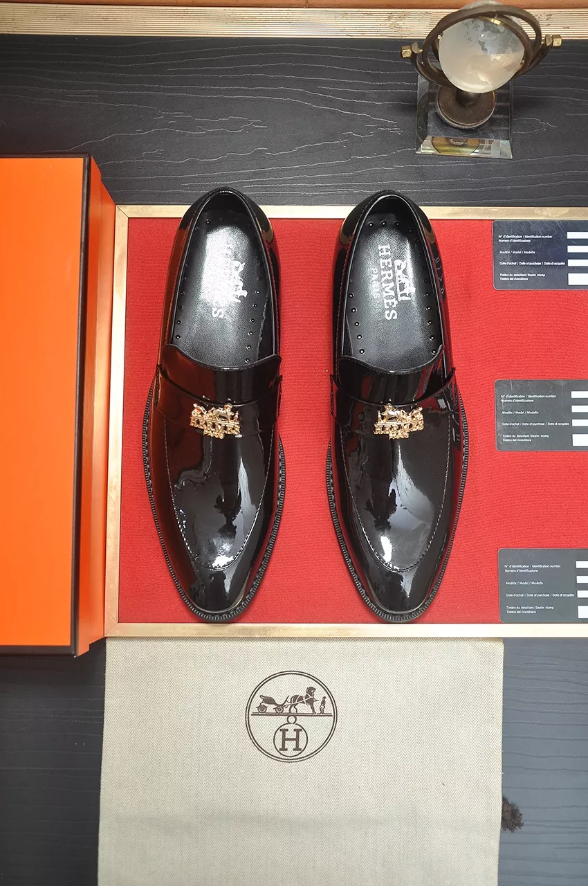 Hermes Leather Shoes For Men Bold 1359