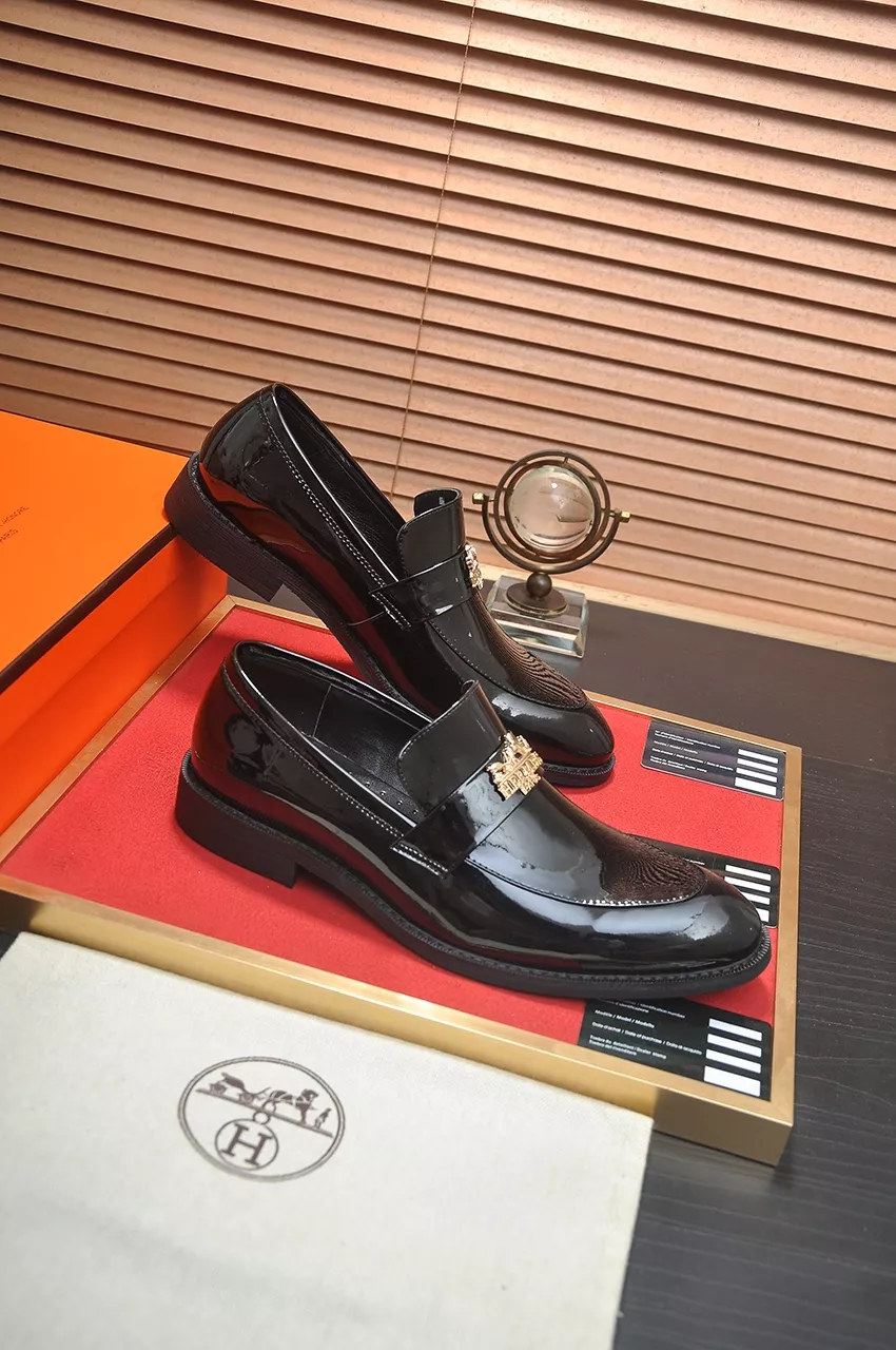 Hermes Leather Shoes For Men Bold 1359