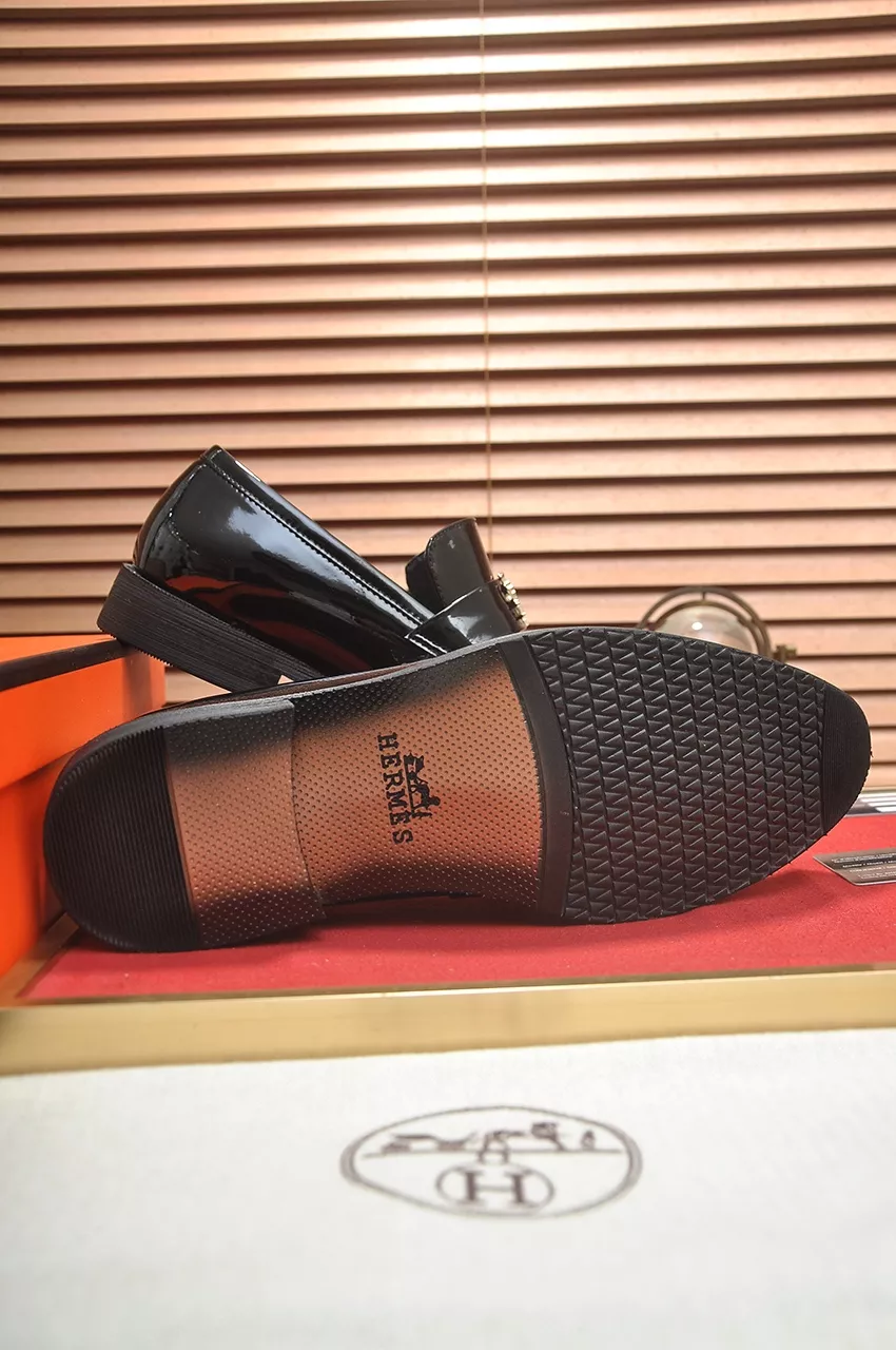 Hermes Leather Shoes For Men Bold 1359