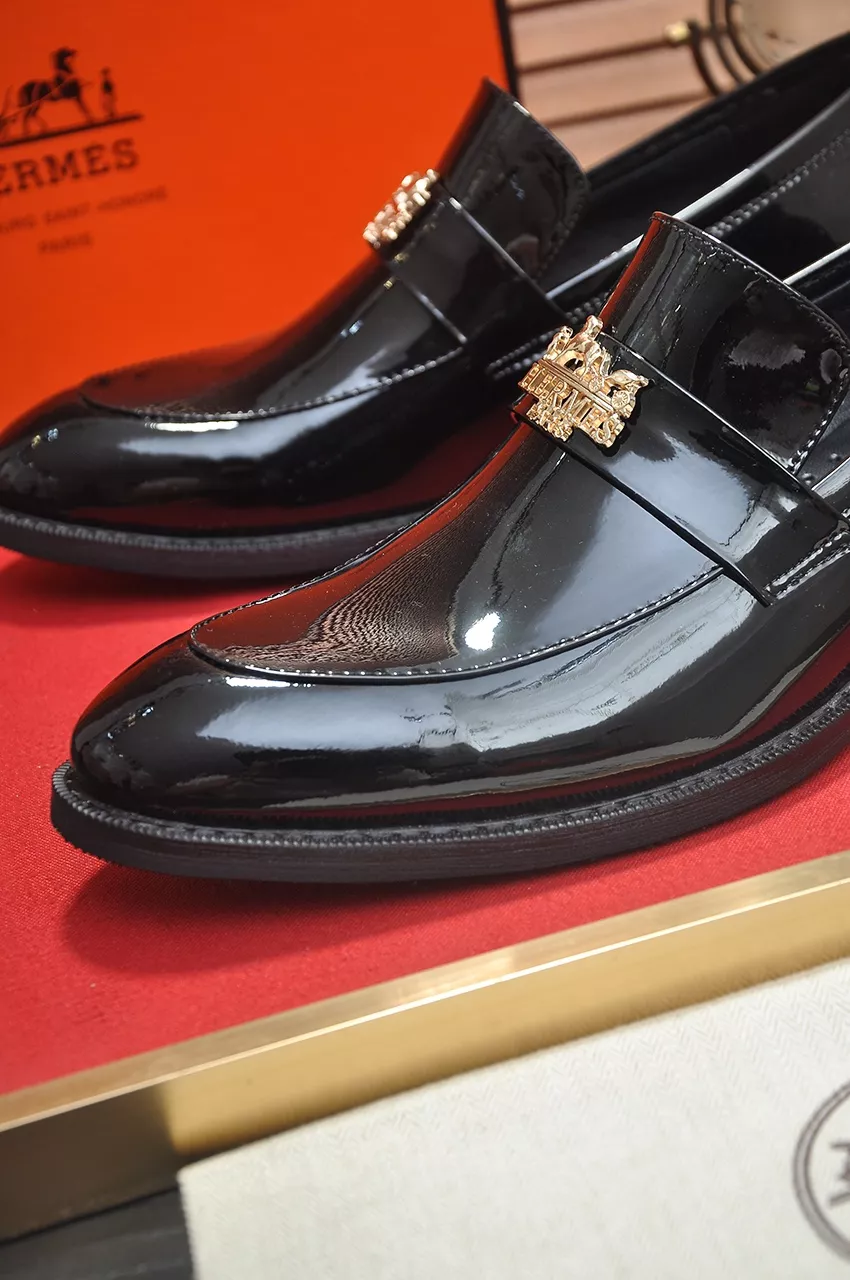 Hermes Leather Shoes For Men Bold 1359