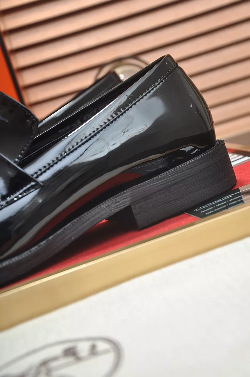 Hermes Leather Shoes For Men Bold 1359