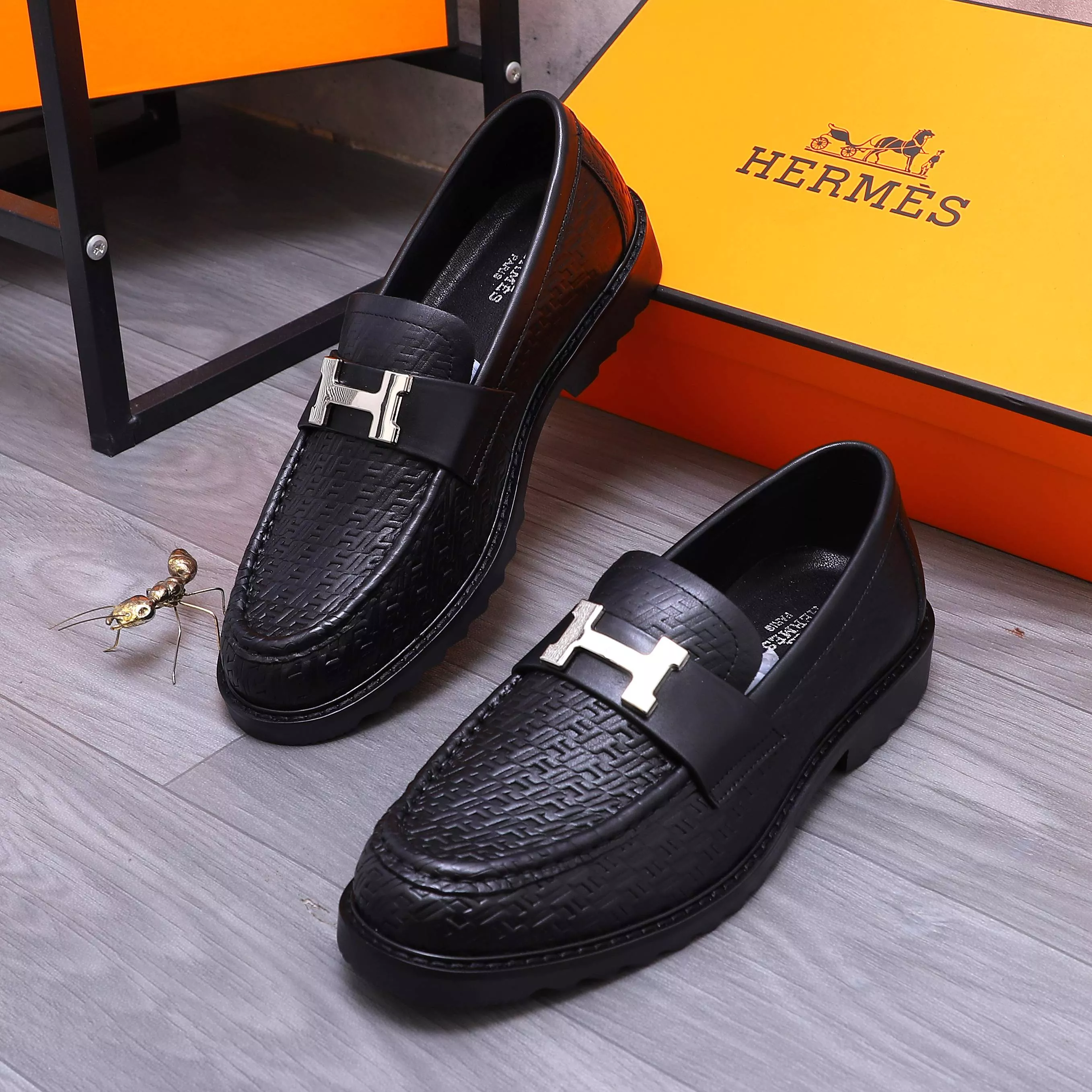 Hermes Leather Shoes For Men Classic 9755