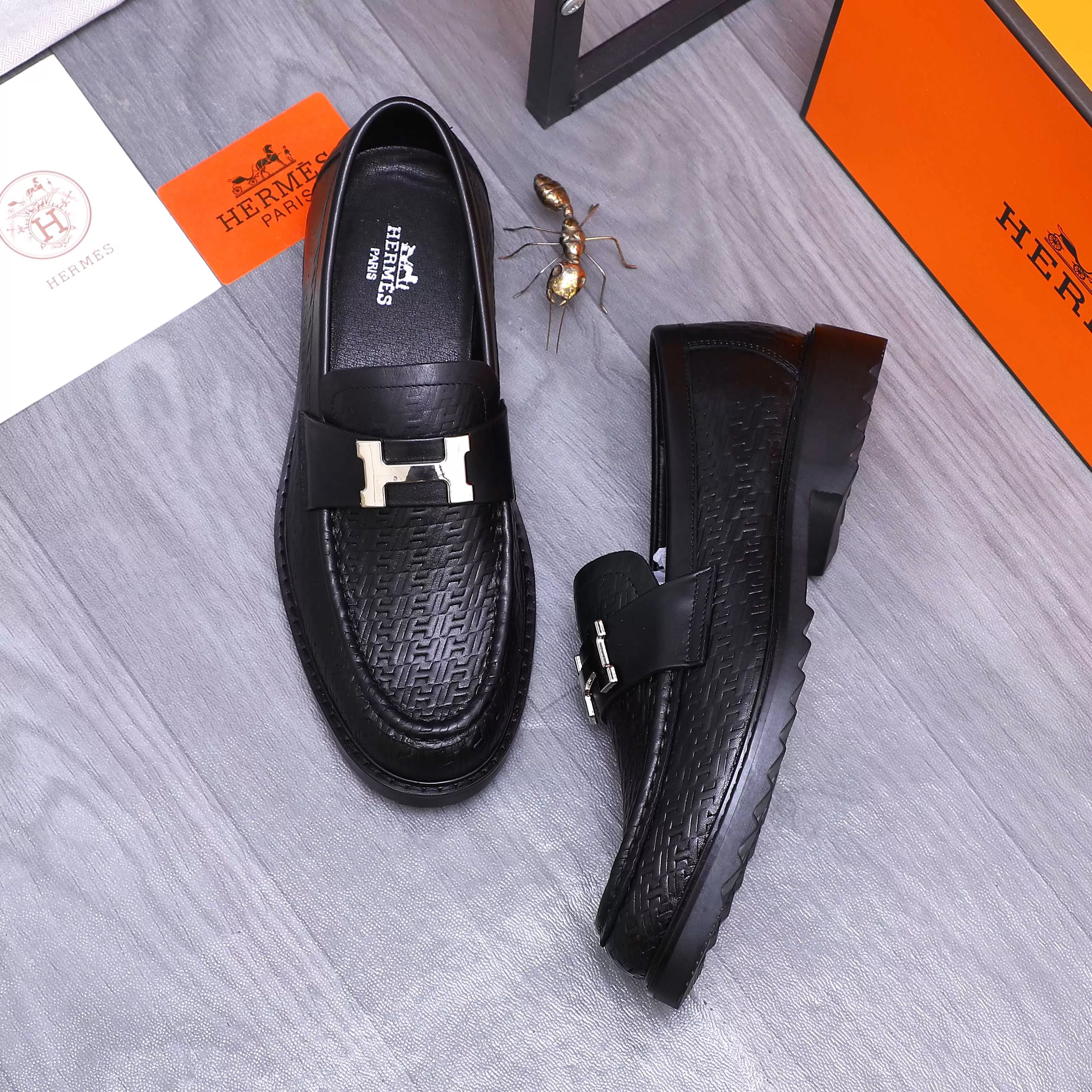 Hermes Leather Shoes For Men Classic 9755
