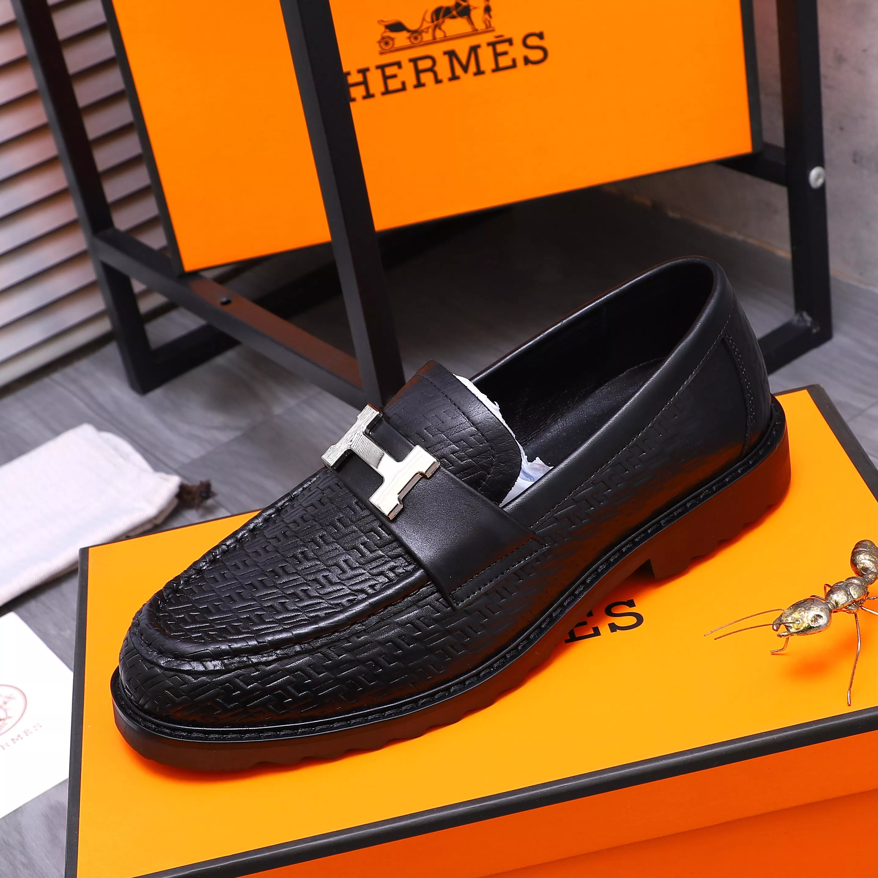 Hermes Leather Shoes For Men Classic 9755