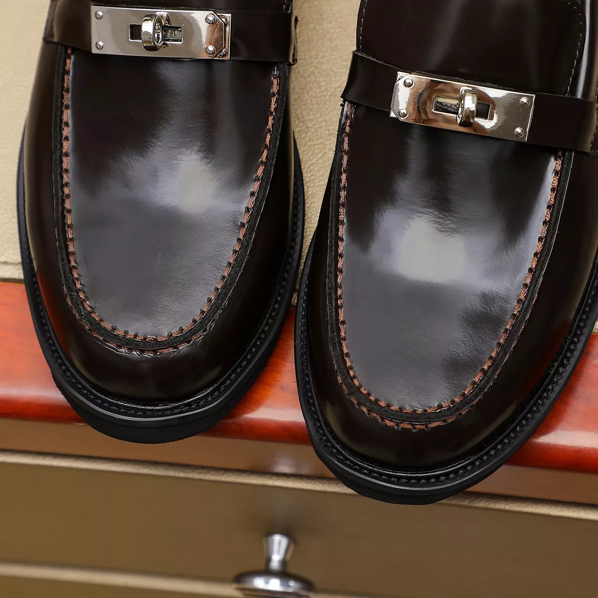 Hermes Leather Shoes For Men DailyWear 3486