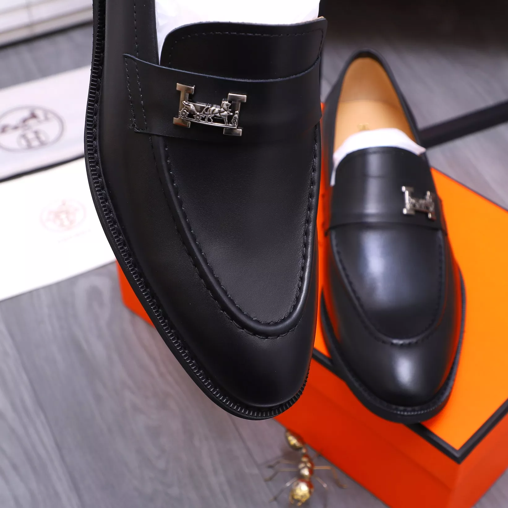 Hermes Leather Shoes For Men Durable 2851