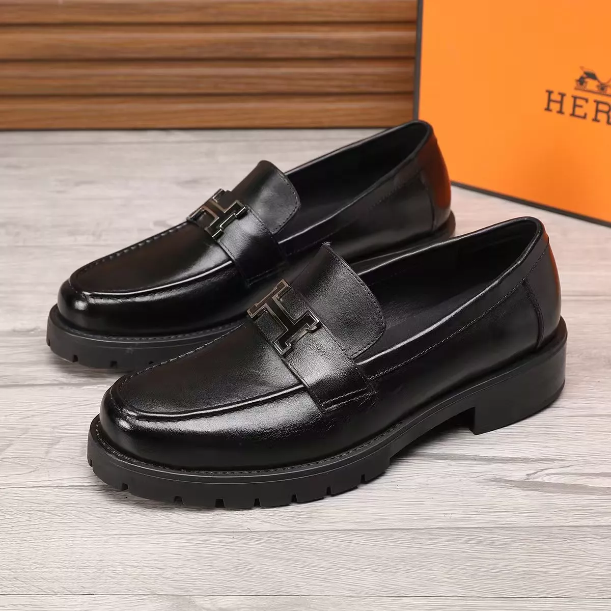Hermes Leather Shoes For Men Resilient 4204
