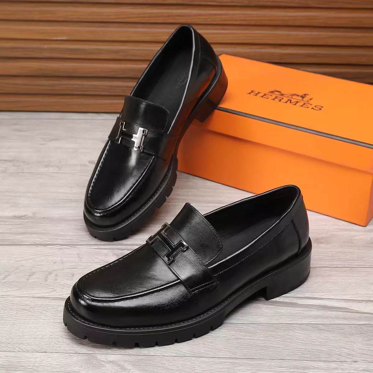 Hermes Leather Shoes For Men Resilient 4204