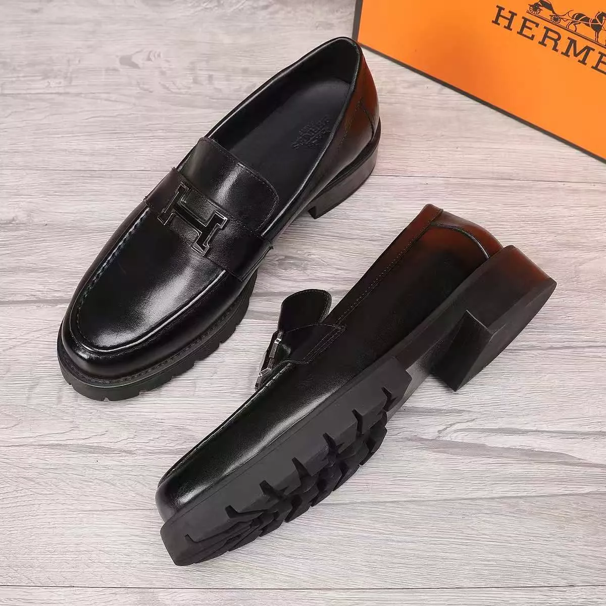 Hermes Leather Shoes For Men Resilient 4204
