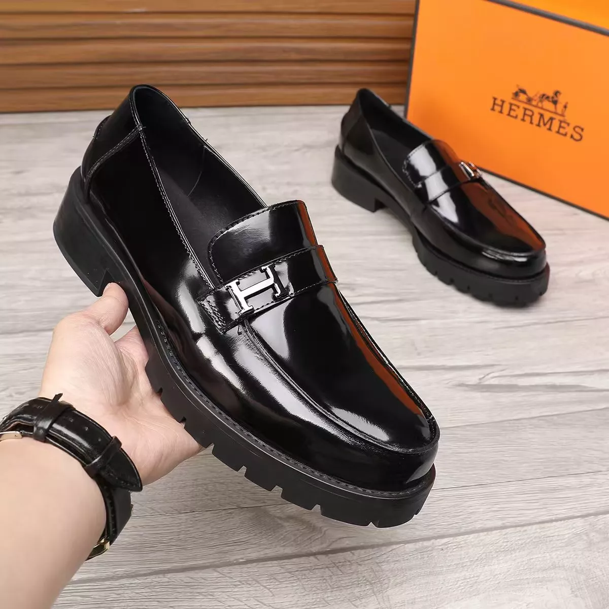 Hermes Leather Shoes For Men SmartChoice 5714