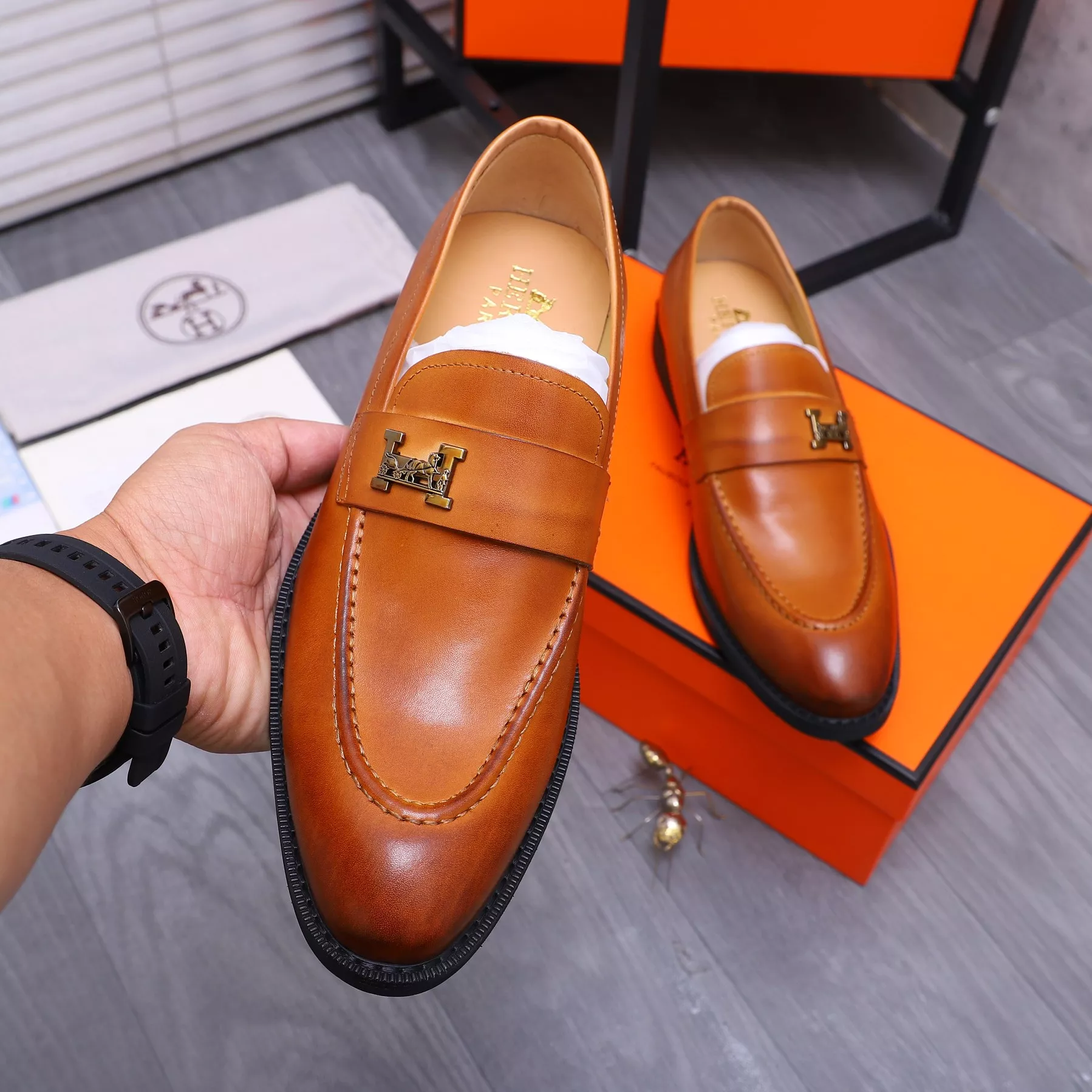Hermes Leather Shoes For Men SmartChoice 7938