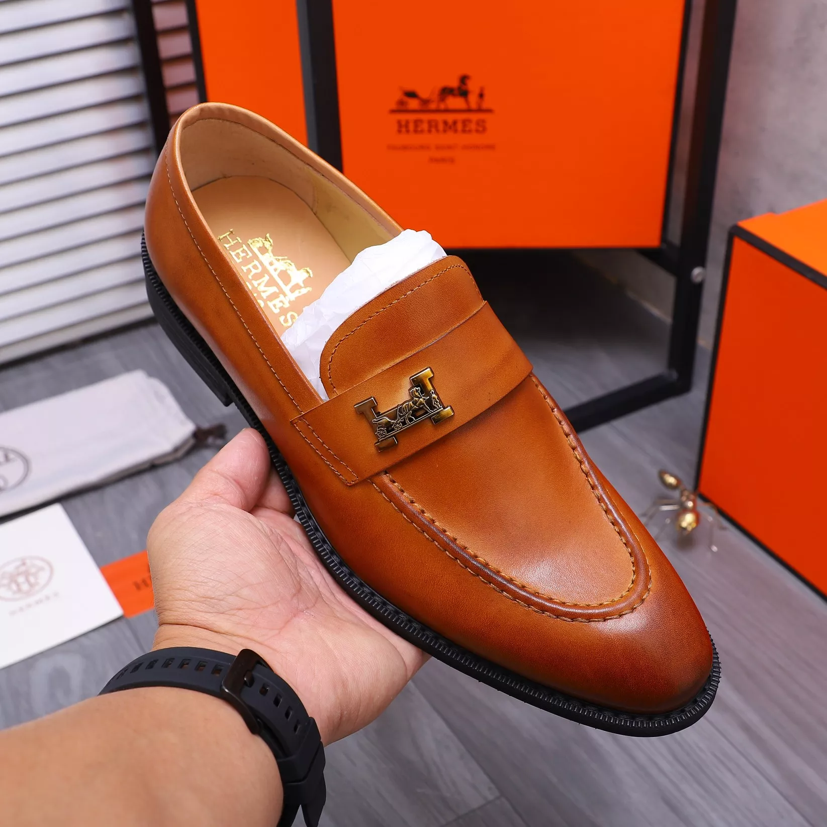 Hermes Leather Shoes For Men SmartChoice 7938