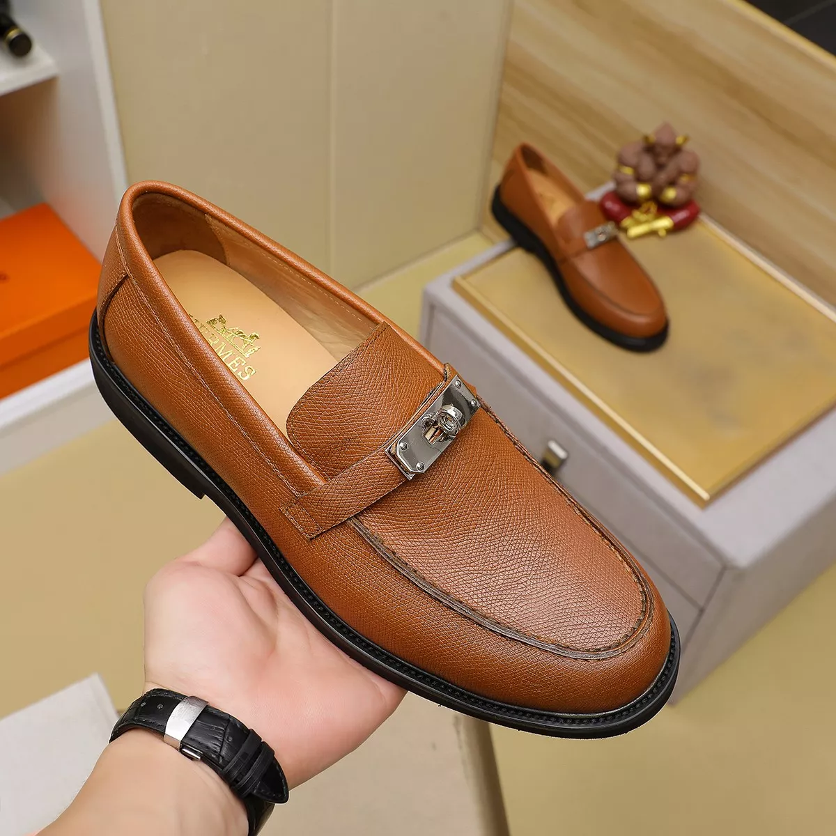 Hermes Leather Shoes For Men StreetReady 2193