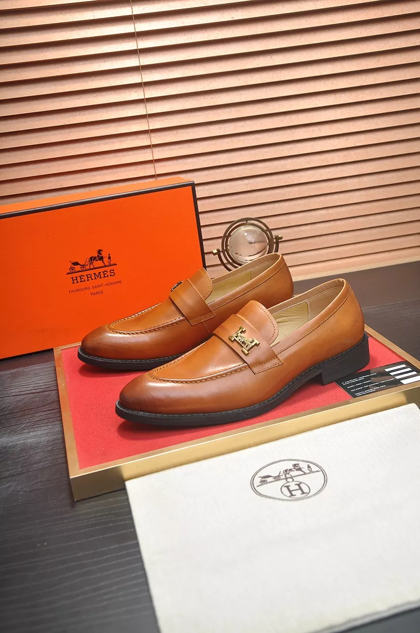 Hermes Leather Shoes For Men Stylish 8254