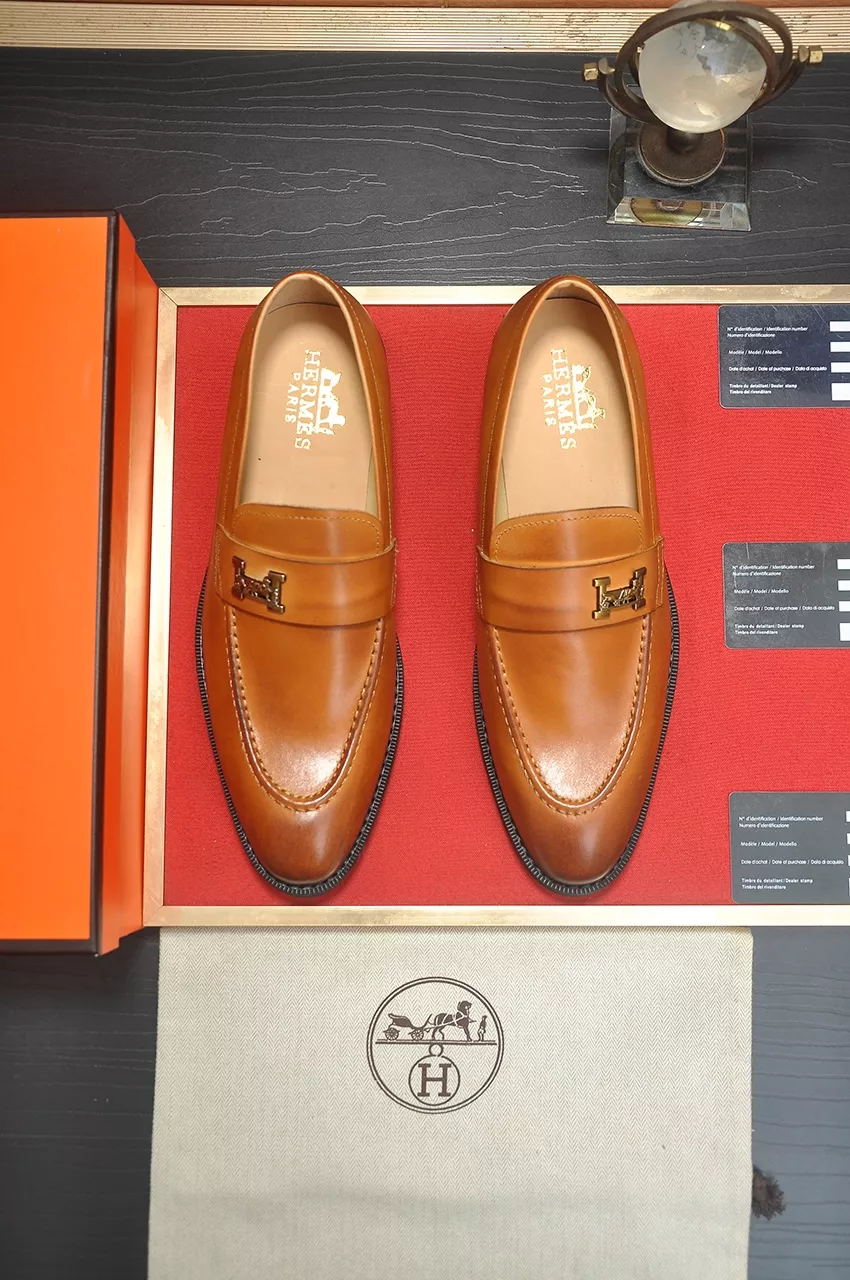 Hermes Leather Shoes For Men Stylish 8254