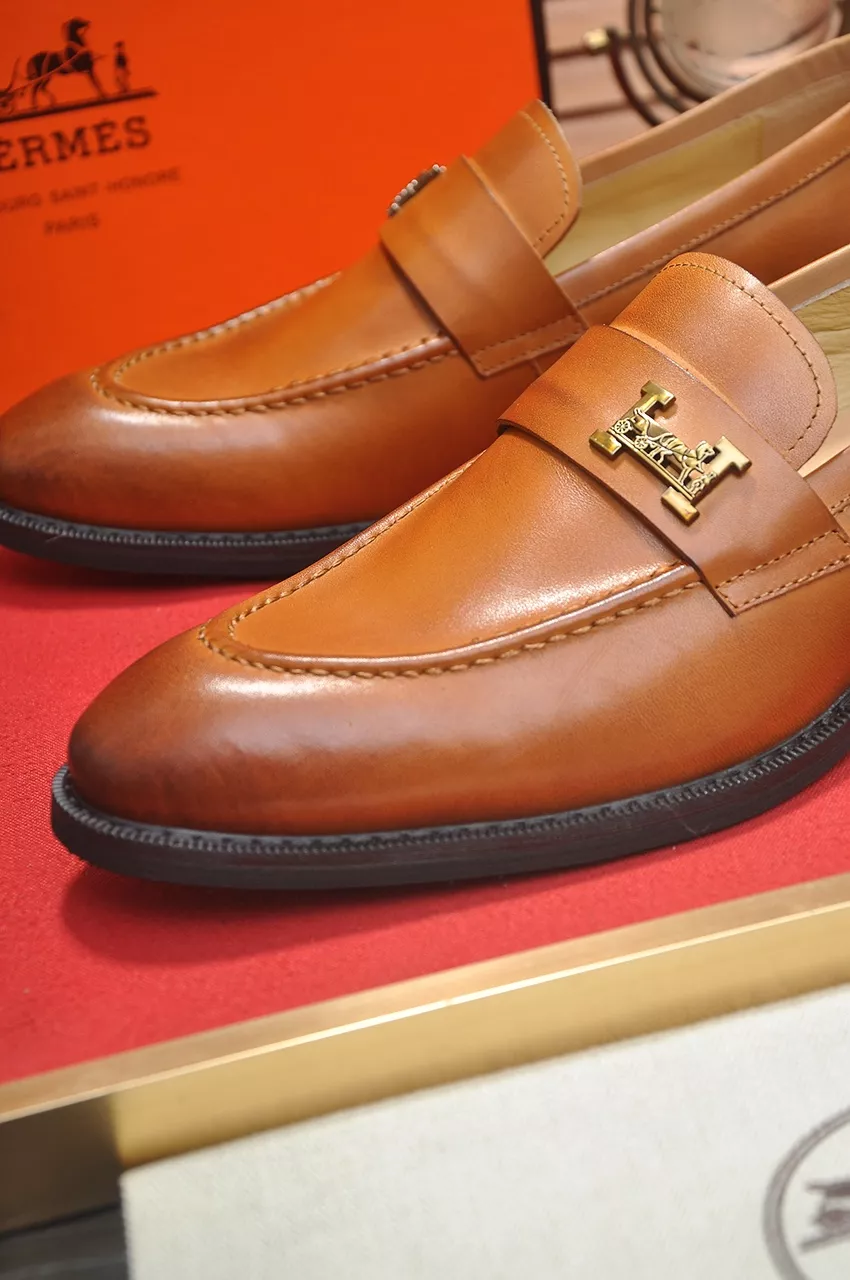 Hermes Leather Shoes For Men Stylish 8254