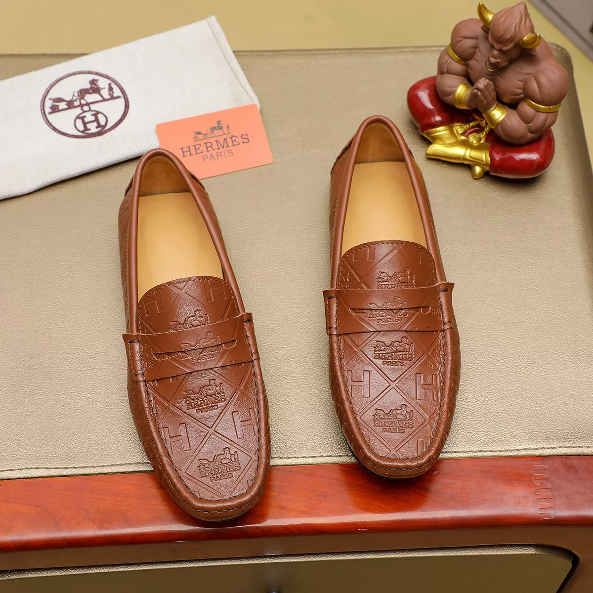 Hermes Leather Shoes For Men Versatile 2662