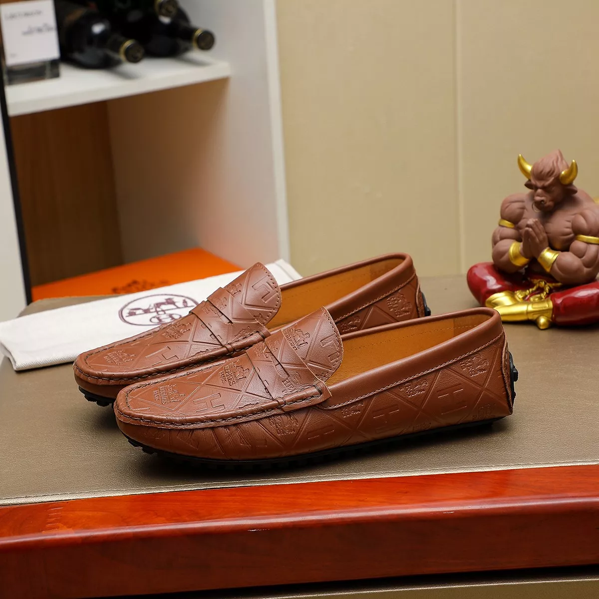 Hermes Leather Shoes For Men Versatile 2662