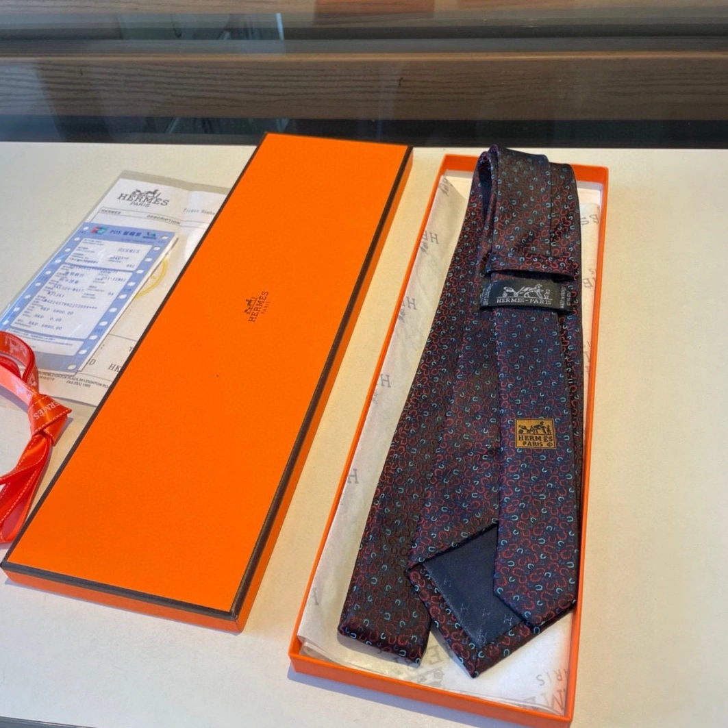 Hermes Necktie For Men Breathable 6985