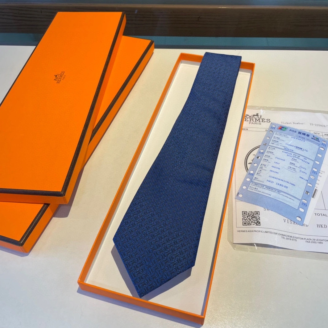 Hermes Necktie For Men Comfortable 1981
