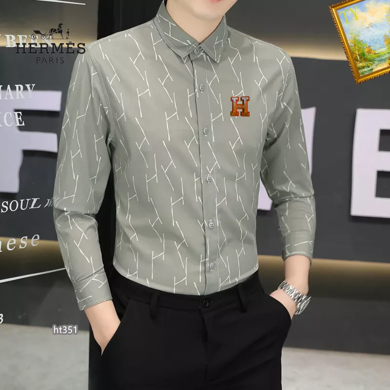 Hermes Shirts Long Sleeved For Men DailyWear 7337