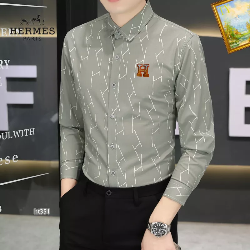 Hermes Shirts Long Sleeved For Men DailyWear 7337