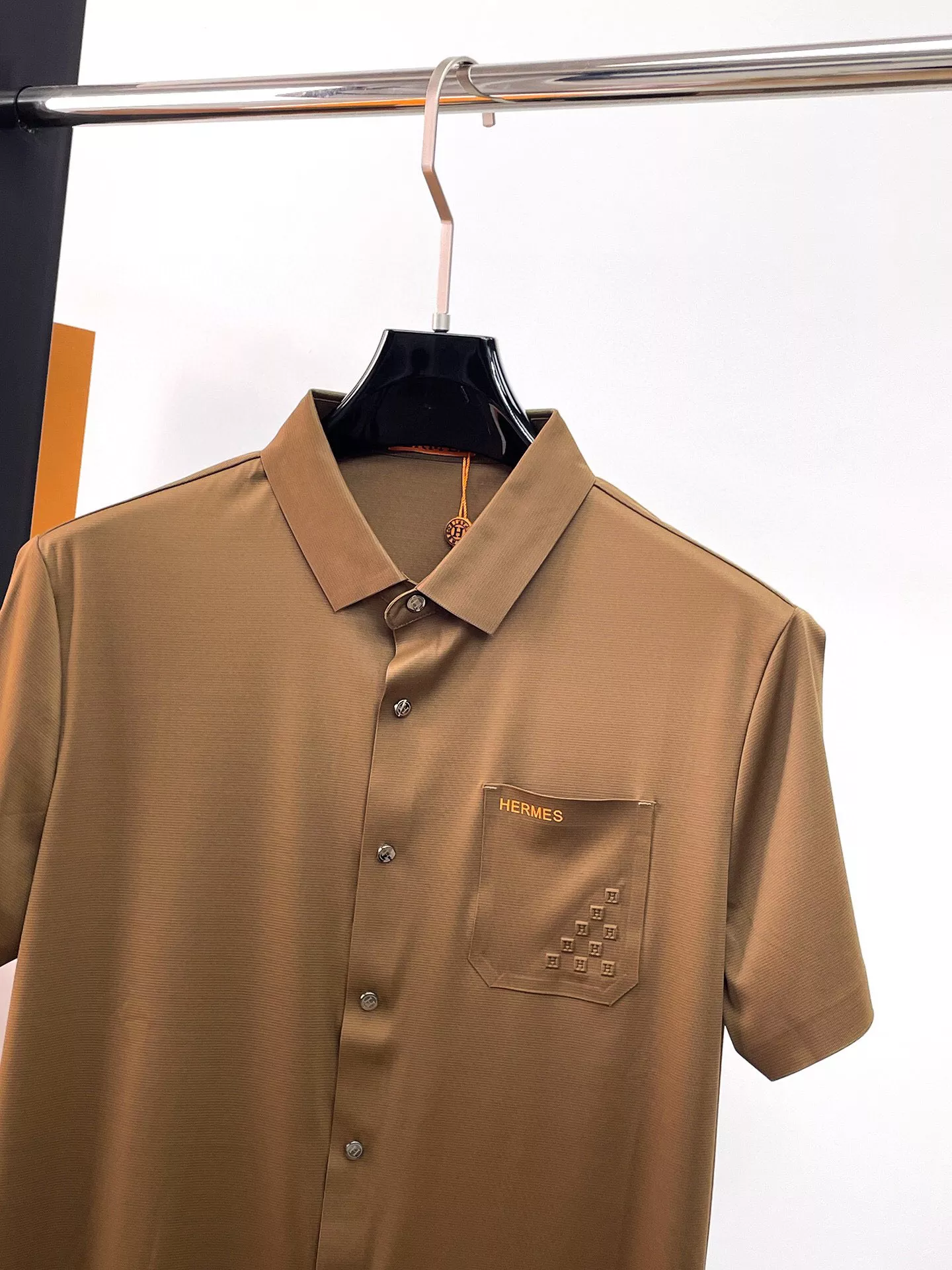 Hermes Shirts Short Sleeved For Men Vibrant 3992