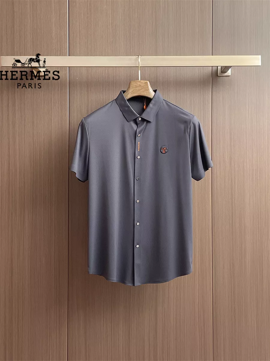 Hermes Shirts Short Sleeved For Men Vibrant 8335