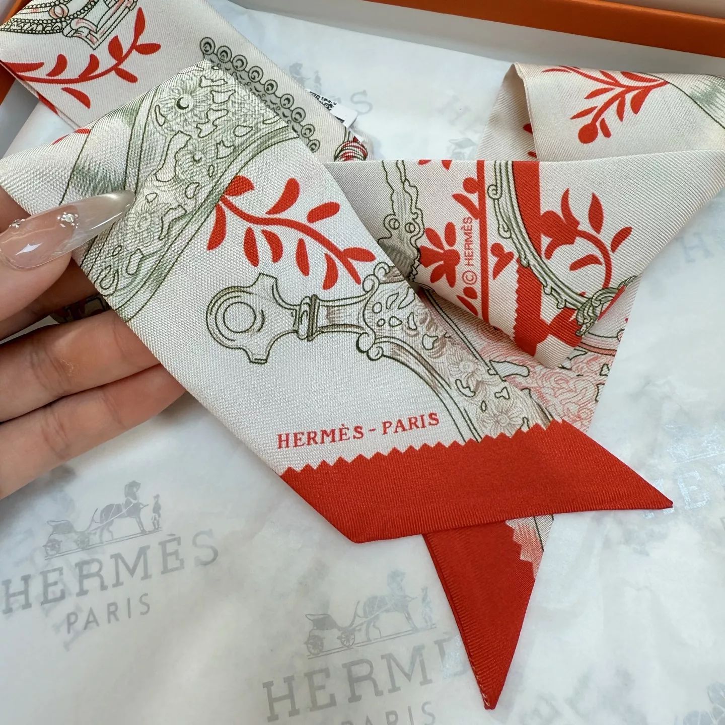 Hermes Silk Scarf Lightweight 5044