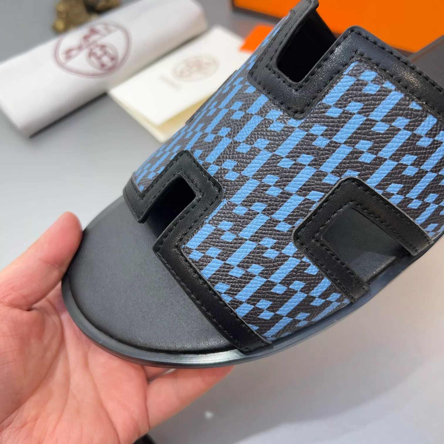 Hermes Slippers For Men Breathable 9513