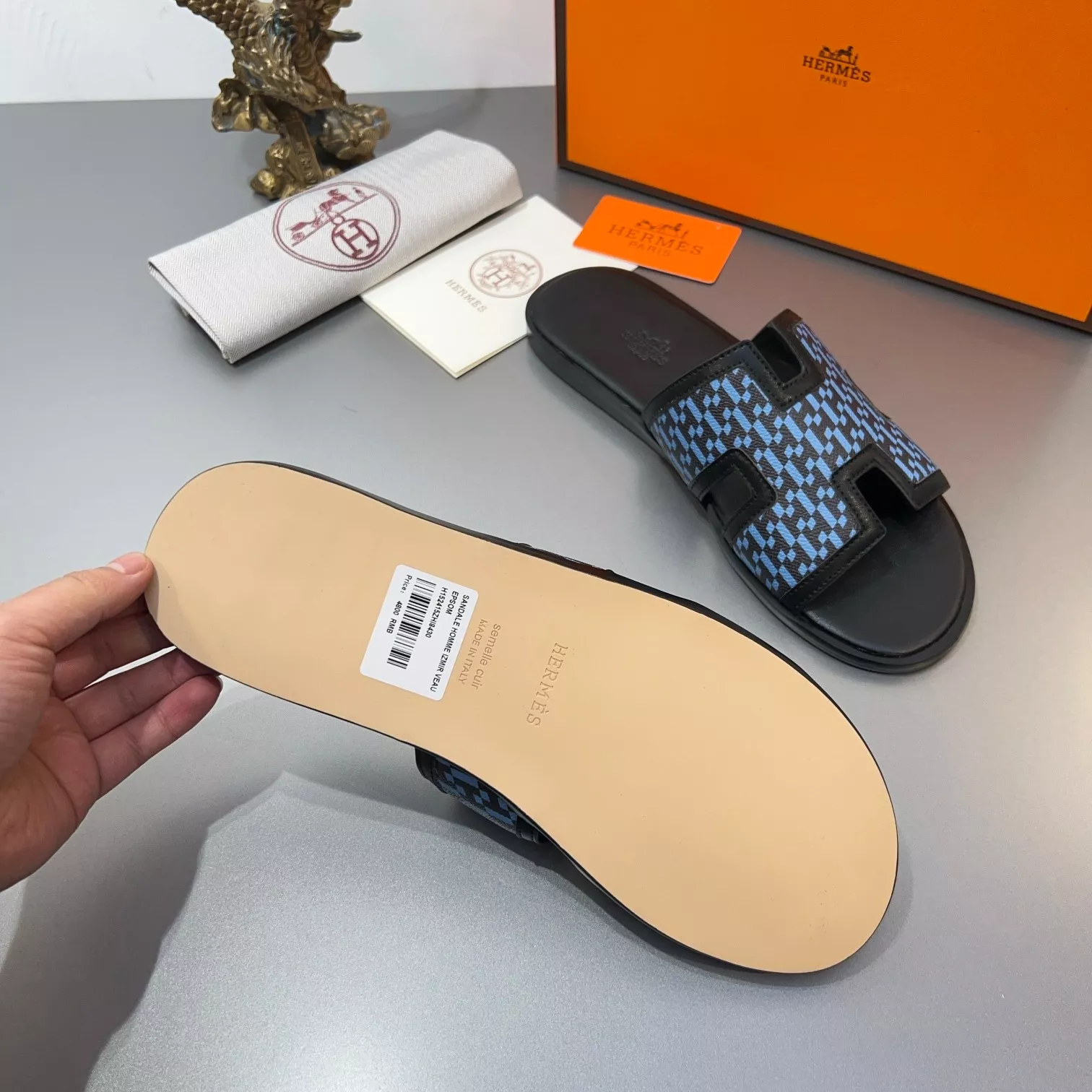 Hermes Slippers For Men Breathable 9513