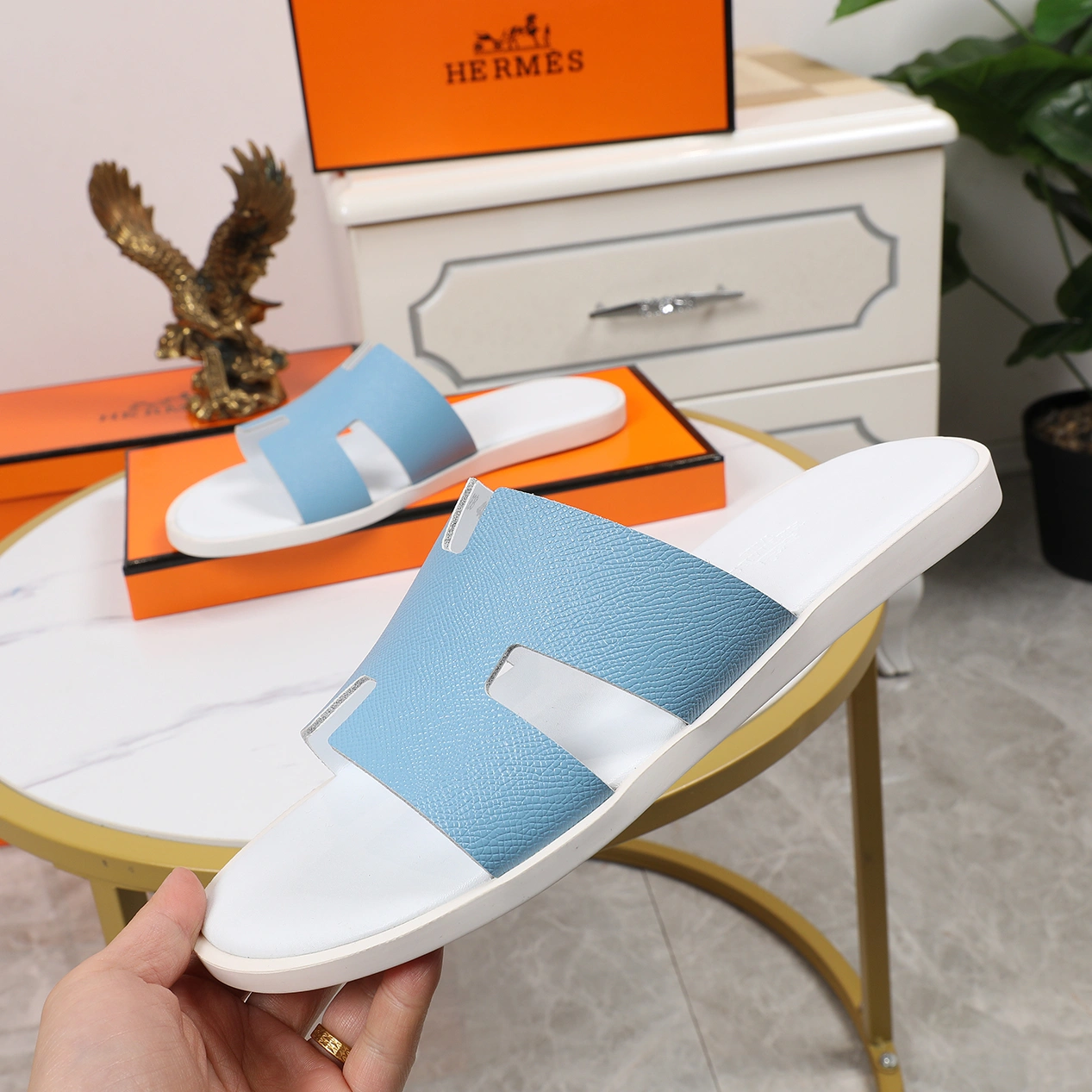 Hermes Slippers For Men Compact 9730