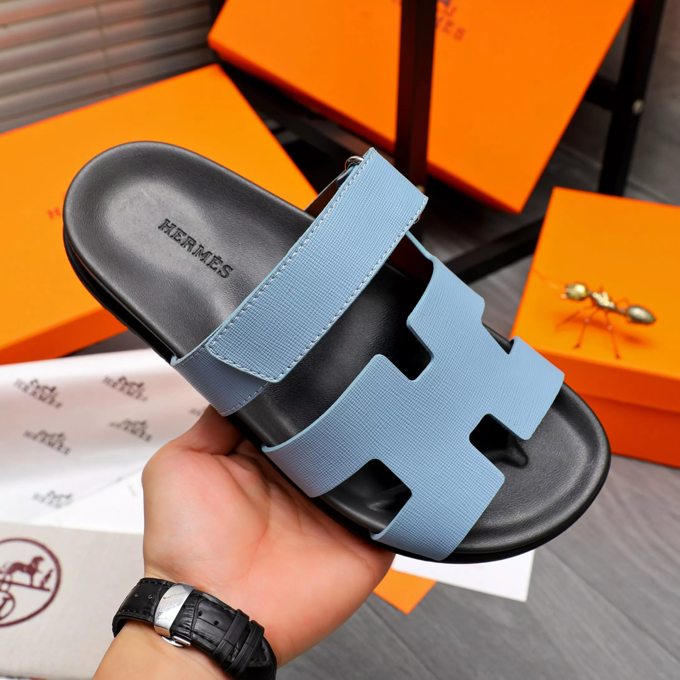 Hermes Slippers For Men Soft 4693