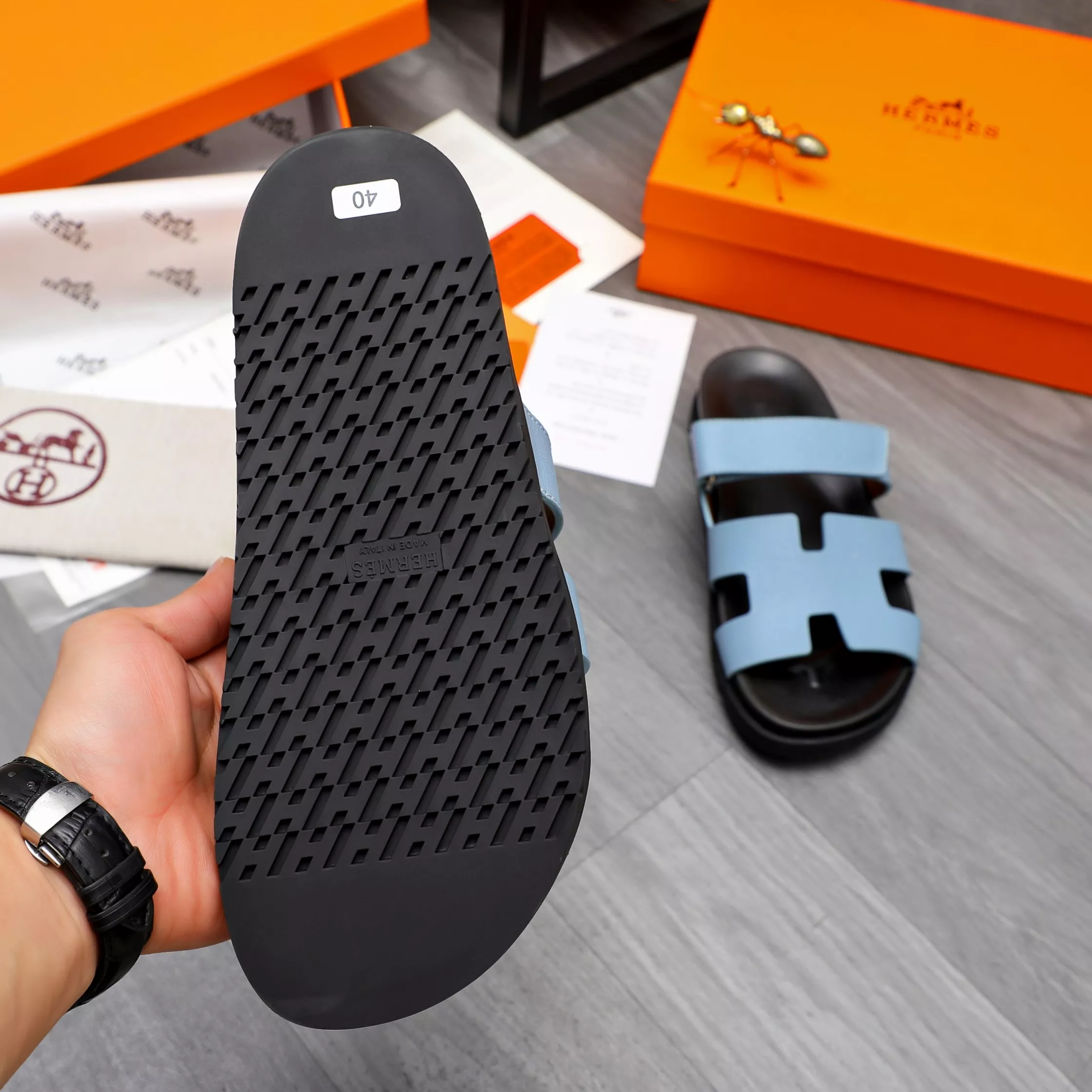 Hermes Slippers For Men Soft 4693