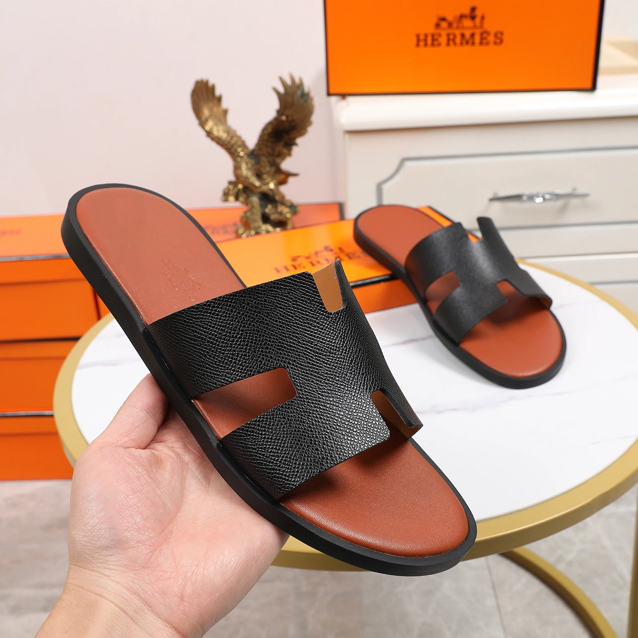 Hermes Slippers For Men Versatile 8732
