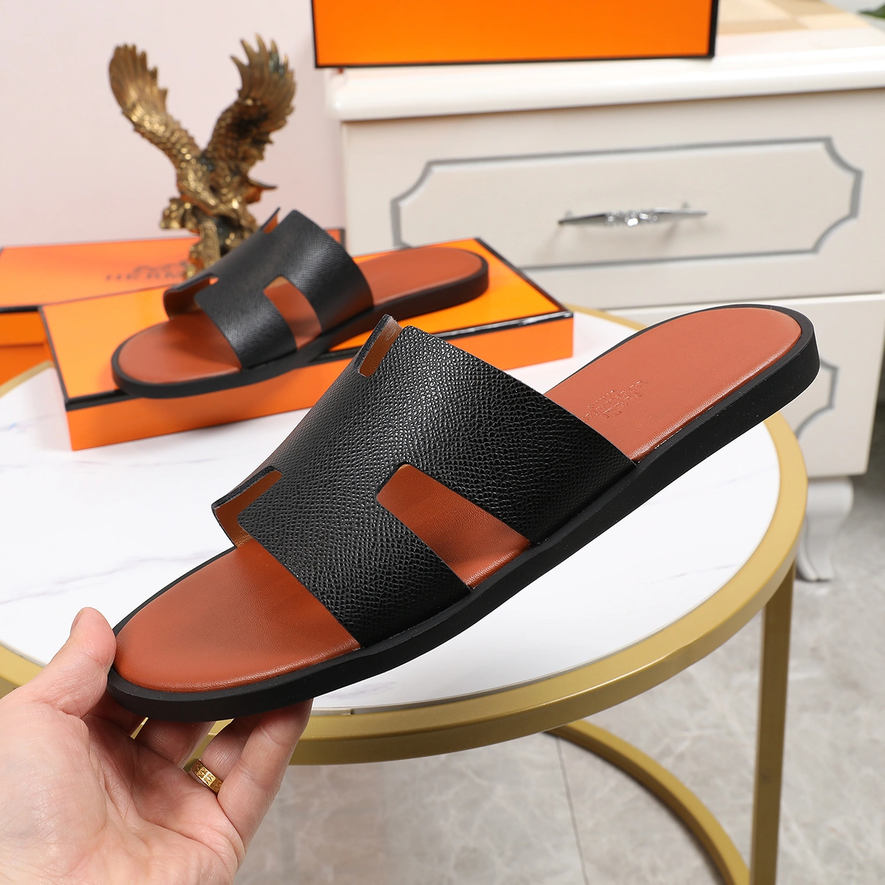 Hermes Slippers For Men Versatile 8732
