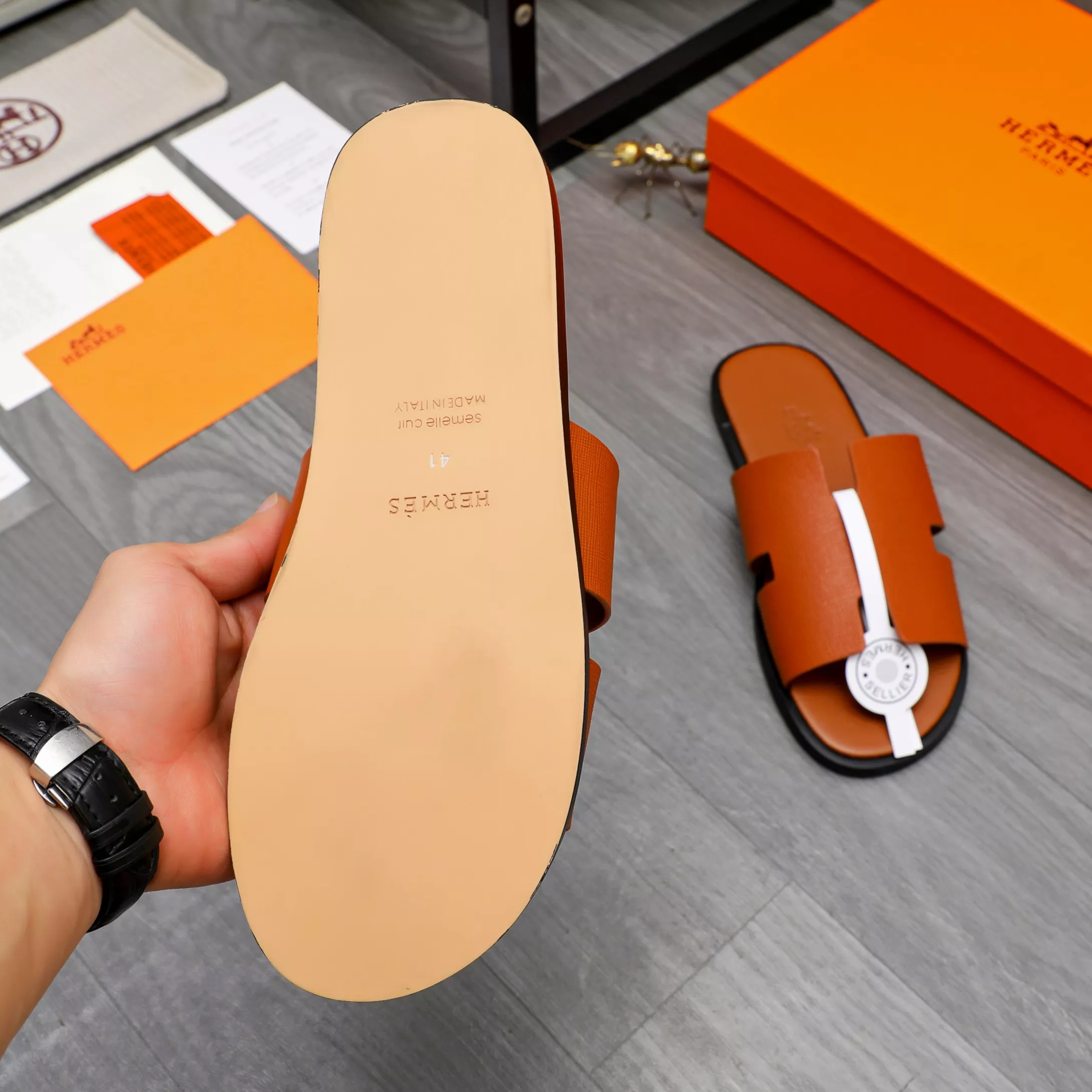 Hermes Slippers For Men Vibrant 6704