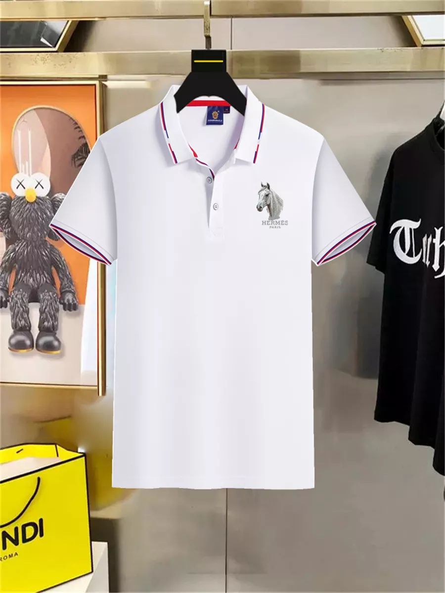 Hermes T-Shirts Short Sleeved For Men Bright 3710