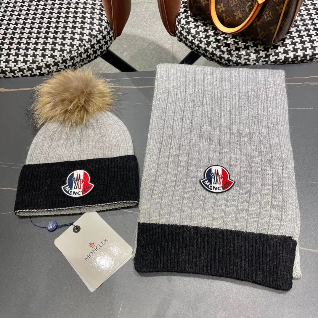 HighQuality 7054 Moncler Hat and Scarf Set