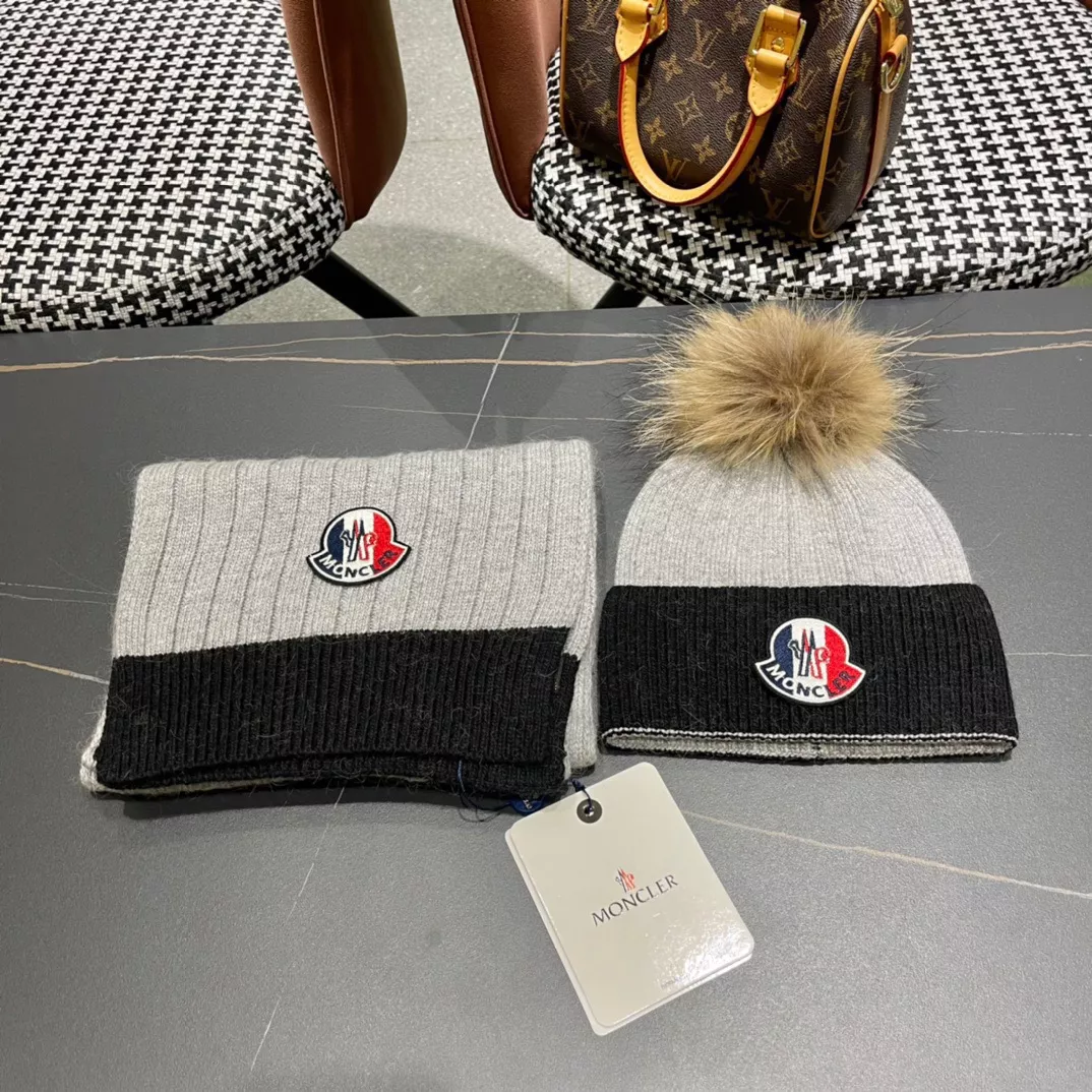 HighQuality 7054 Moncler Hat and Scarf Set
