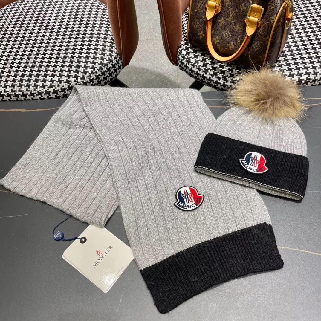 HighQuality 7054 Moncler Hat and Scarf Set
